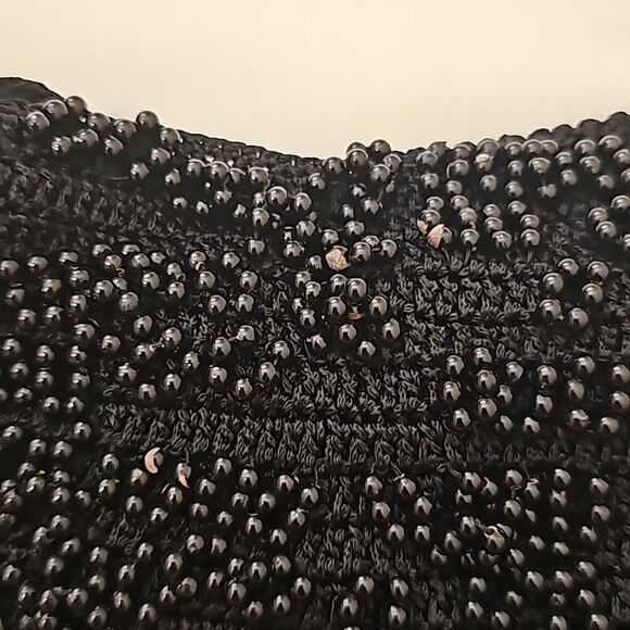 Silver blue Black Beaded Purse - Picture 6 of 7